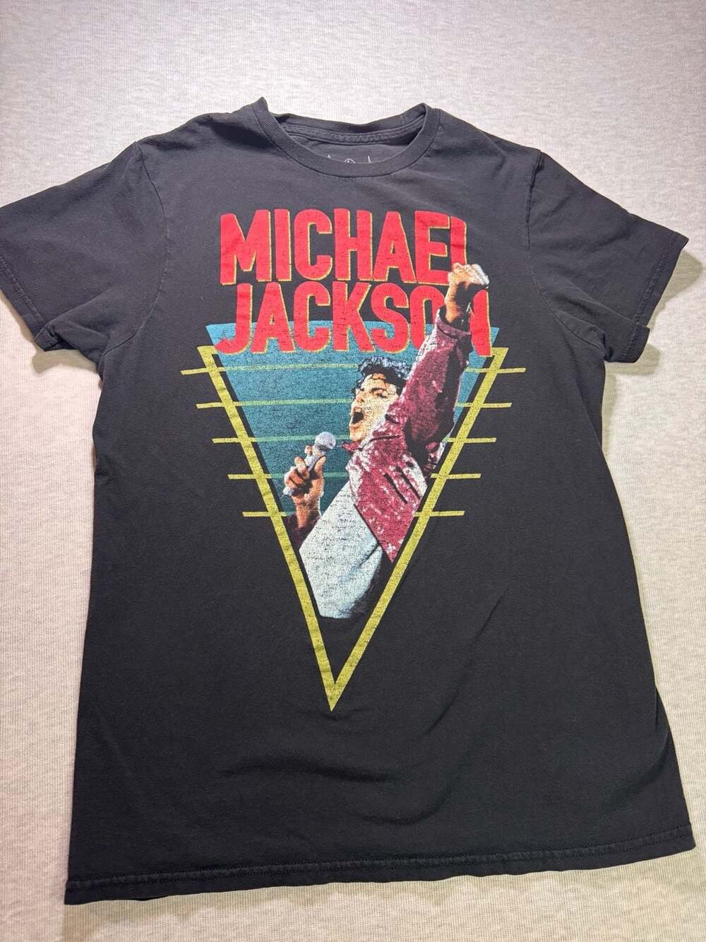 Men's Official Michael Jackson Black Graphic T-Shirt Size S